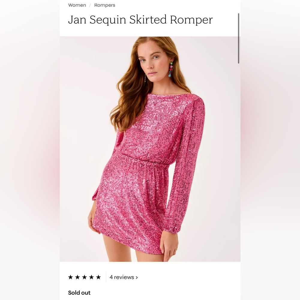 Lilly Pulitzer Jan Pink Sequin Romper